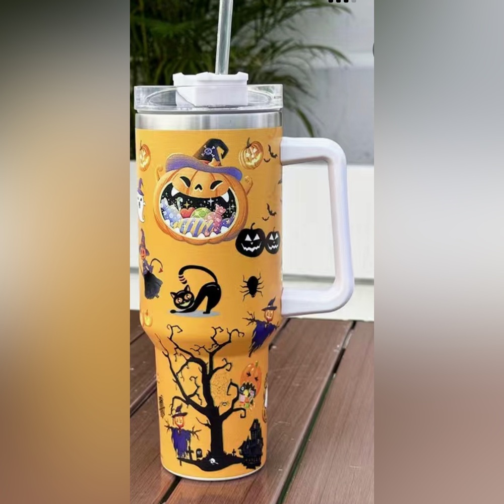Halloween Tumbler. OS. Orange/Black
